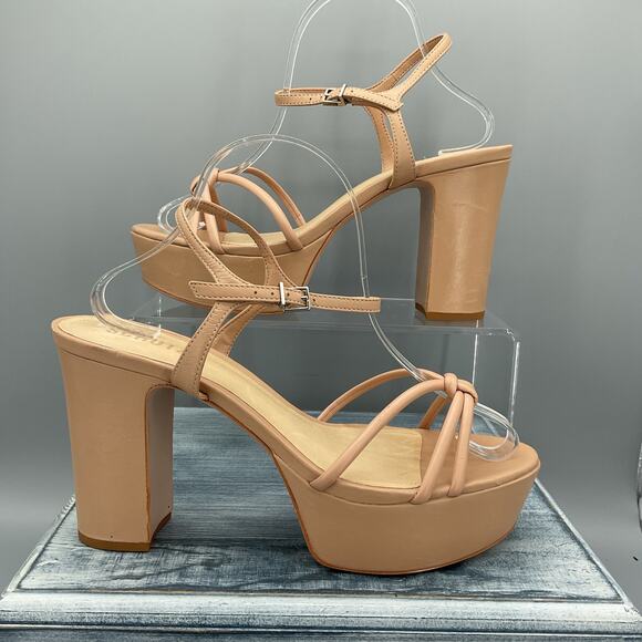 NEW Schutz Women’s Kelsie Platform Sandals Beige Size 9.5B - Picture 1 of 11